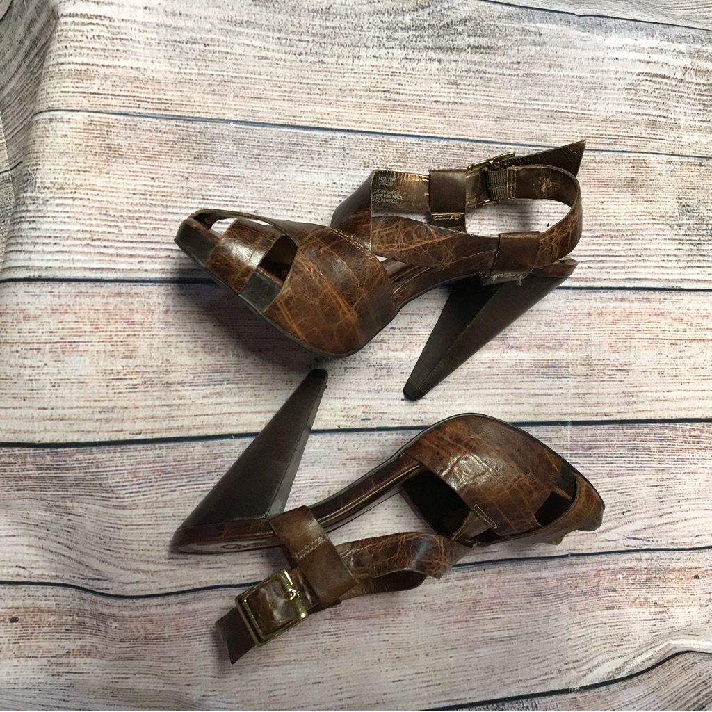 Carlos Santana Brown Strappy Women's Heels